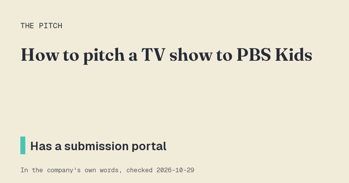 How to pitch a TV show to PBS Kids